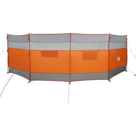 Brise-vent de camping gris et orange 510x153 cm imperméable