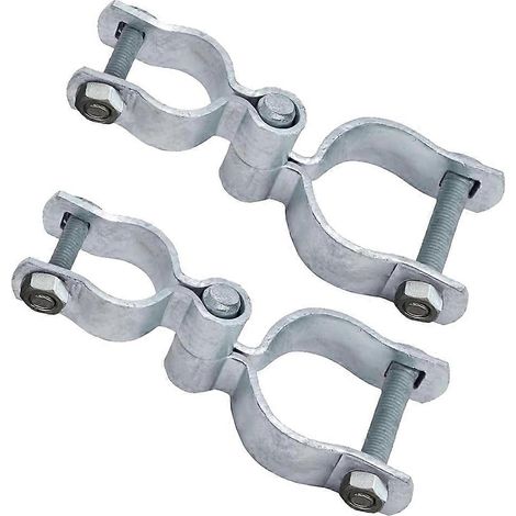 Ensemble de 2 charnières pour portail de clôture en grillage galvanisé de 1-3/8 po x 2-3/8 po avec boulons et écrous inclus (1/5)