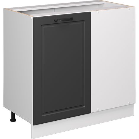 Meuble d'angle R-Line, Anthracite campagne, 86 cm sans plan de travail, Vicco