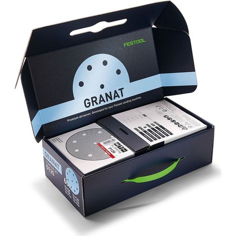 Festool – Disque à lamelles Granat 125mm – Pack de 10 disques P60/P80/P120/P180/P220/P320 – Pour ponçage laques COV et supports durs (1/6)