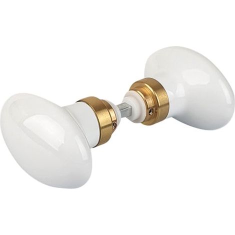 ALPERTEC - Bouton porte cloud céramique blanche poli carré de 6 et 7