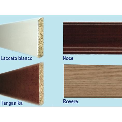 Battiscopa in legno - Liscio - Finitura Laccato bianco Conf. 24 metri lineari (1/2)