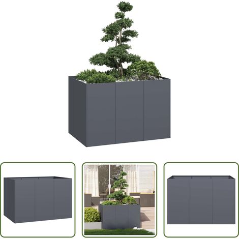 Bac à fleurs - Jardinière anthracite 120x80x80 cm acier (1/5)