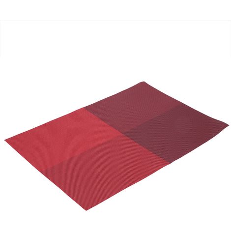 Nappe De Table En Pvc Motif Écossais Rouge - Protection Thermique Imperméable Pour Salle À Manger - Lot De 4 Tapis Rectangulaires (1/5)