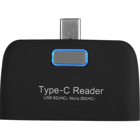 Lecteur de carte mémoire USB-C en aluminium avec hub OTG pour MacBook, téléphone Android et tablette (1/5)