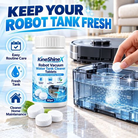 KineShineX Saugroboter-Brausetabletten zur Reinigung des Wassertanks – Tiefenreinigung von Schmutzrückständen im Wassertank. (1/4)