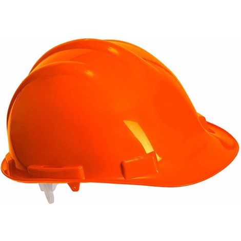 Casque De Sécurité - 1 Unité - Polypropylène - Protection Chocs Et Électrique - Chantier BTP - Orange 52-62 Cm
