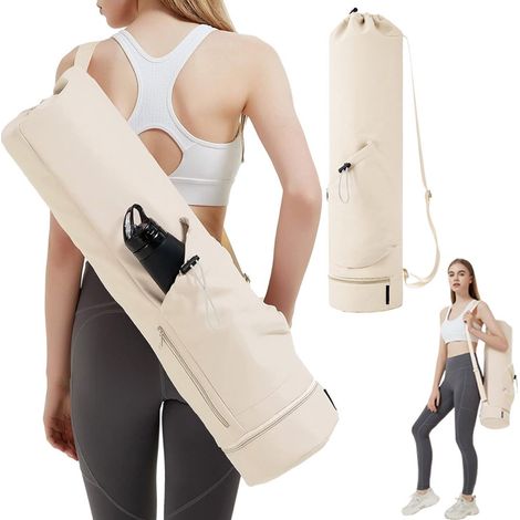 Yogamattentasche – Yogatasche mit Kordelzug und Staufach – Yogatasche – Fitnesstasche – Sporttasche – Pilatestasche – Wasserdicht – Universell – Gymnastik (1/5)