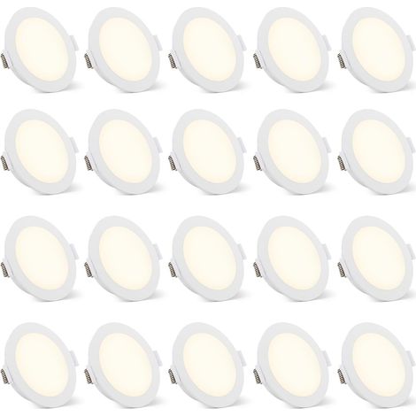 Spot LED Encastrable Noir Extra Plat, 10 x 5W Spot Salle de Bain IP65, Spot Encastré 4000K Blanc Neutre 400lm, Plafonnier Encastrable Trou 68-80mm, Spots de Plafond Pour Salon Chambre Cuisine