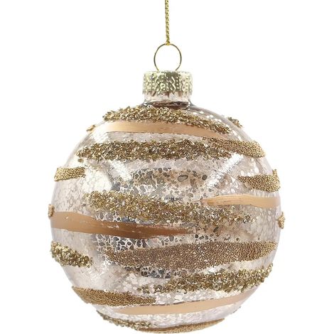 Sfera Vetro Bizzotto Streaks Champagne Ø 8 cm