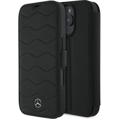Mercedes MEBKP16X23RWRSK iPhone 16 Pro Max 6.9 negro/negro, funda MB Waves de cuero (1/5)