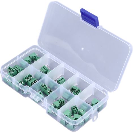 Kit de 50 borniers à vis, pas de 2,54 mm, 2P, 3P, 4P, pour montage sur circuit imprimé, idéal pour les projets électroniques. (1/5)