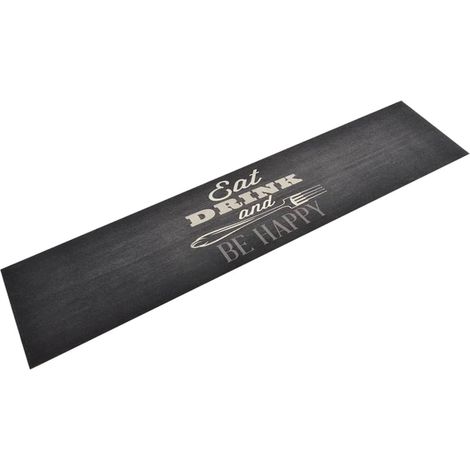 Tapis de cuisine lavable, noir, 60 x 300 cm, velours (1/5)