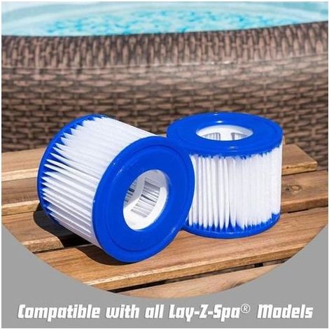 kompatibla Lay-Z-Spa filter (VI), kompatibla med alla Lay-Z-Spa badtunnmodeller, 6-pack
