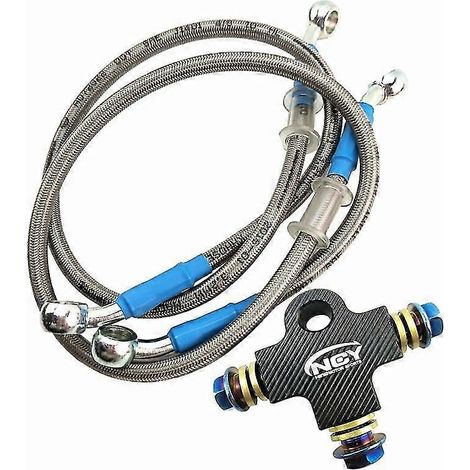 Raccord de durite de frein moto CNC 3D, connecteur à trois voies, vis banjo M101,25 mm pour système de freinage double Honda, Yamaha, Kawasaki - kits noirs (1/5)