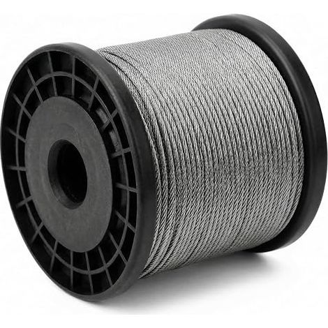 Stainless Steel Cable 2 mm x 100 m - Stainless Steel 316-7x7 Stranded - Payload 50 kg, Breaking Force 160 kg - for Outdoor Use (1/5)