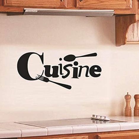 Stickers muraux pour cuisine française, décoration de cuisine, autocollants muraux, décoration intérieure, stickers, papier peint décoratif, fresque murale, affiche, lot de 3, 40 x 17 cm (1/5)
