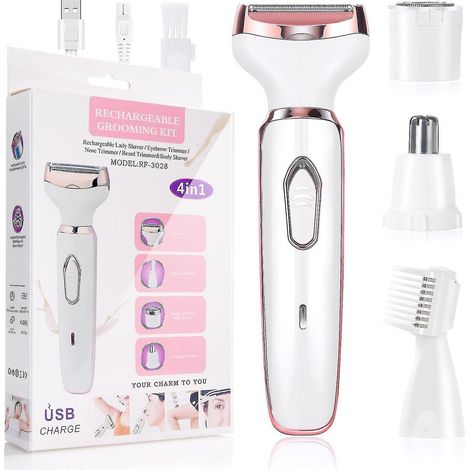 Rasoir électrique 4 en 1 pour femmes, rechargeable par USB et étanche (1/5)