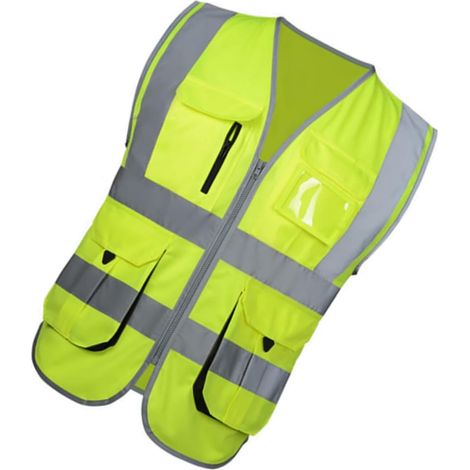 Gilet de sécurité réfléchissant haute visibilité XL, respirant et à taille vêtement travail alliant (1/5)
