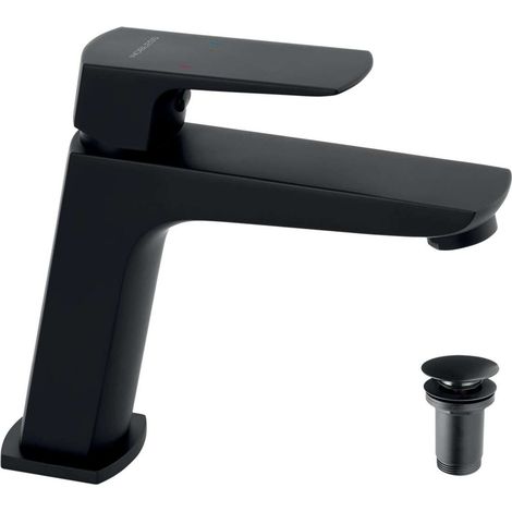 Novaservis Nobless Ego - Miscelatore da lavabo, con sistema di scarico, nero opaco 43003,5 (1/2)
