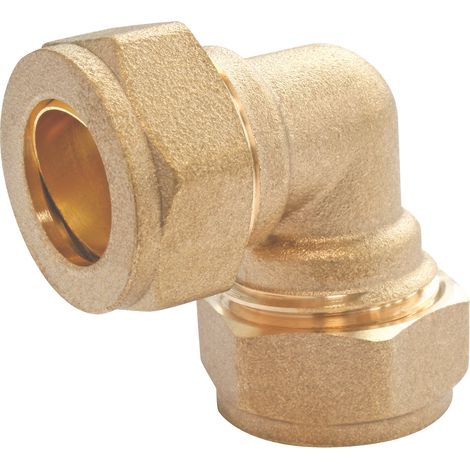 Coude laiton égal bague laiton à compression - Tube cuivre Ø18 (1/2)