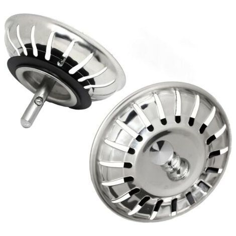 Lot de 2 Bouchon Evier Cuisine 80mm – en Acier Inoxydable 304 SS Anti-Corrosion pour Bonde Evier 80mm - Filtre, Crépine Cuisine Meilleur pour Vidange et Antiblocage (1/5)