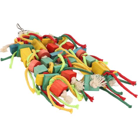Jouet à mâcher pour perroquets, blocs de corde en coton colorés à mâcher pour bec, jouet à mordiller pour perruches et calopsittes (1/5)