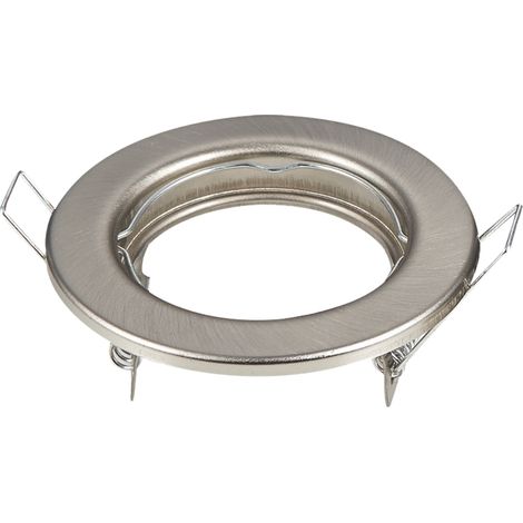 Portafaretto GU10 / MR16 da incasso 80mm Nickel satinato Rotondo Confezione 2pz Aigostar