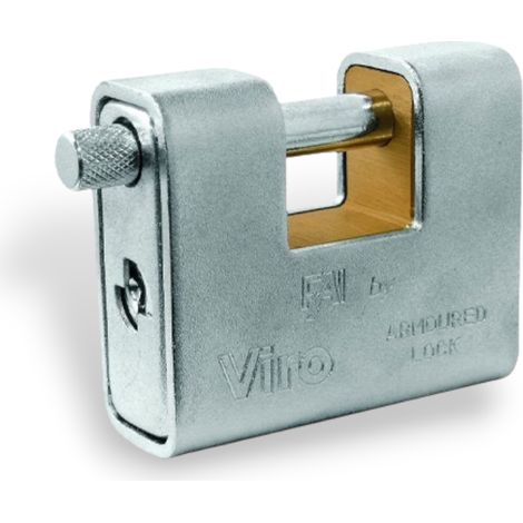Lucchetto corazzato in ottone massiccio con rivestimento in acciaio VIRO FAI - 81 mm
