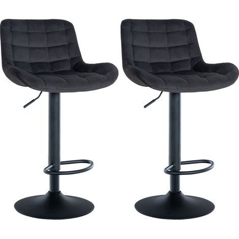 Set di 2 sgabelli da bar Tover nero Velluto (1/5)