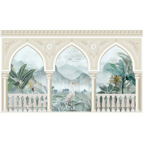 Papier peint panoramique - Plantes Oiseau - 195 cm x 113 cm (1/2)