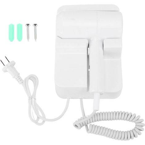 Sèche-cheveux mural 1300 W avec support, 2 niveaux de température, idéal pour les salles de bain d'hôtel (prise US 110 V). (1/5)