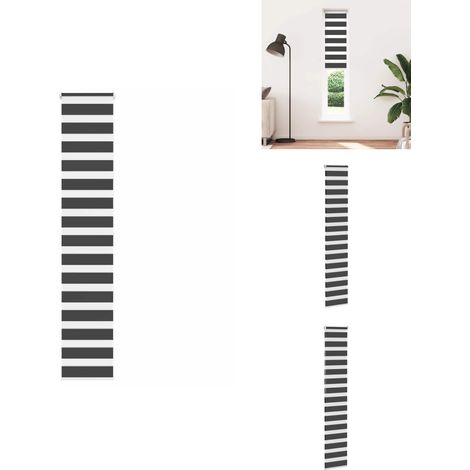 Zebrarollo Schwarz 50x200 cm Stoffbreite 45,9 cm Polyester - Zebra-Jalousie - Zebra-Jalousien - Zebra-Rollo - Doppelrollo (1/5)