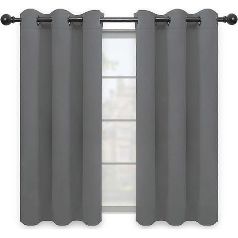 Rideaux occultants pour chambre, rideaux thermiques isolants à œillets et réduction du bruit, rideaux assombrissants pour salon, 2 panneaux (42 (1/3)