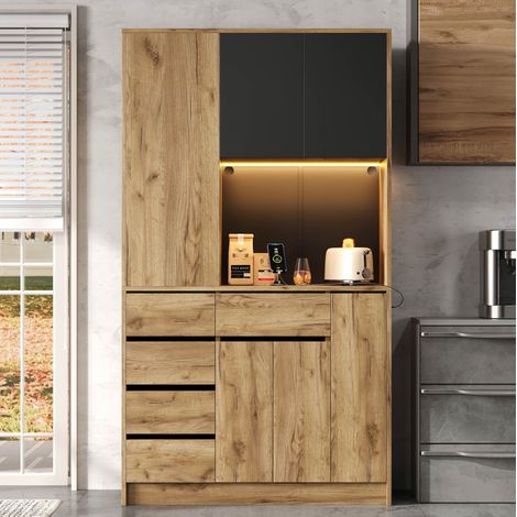Credenza alta 105x40x185 cm in pannelli di legno multicolore per cucina FloraGrace (1/5)