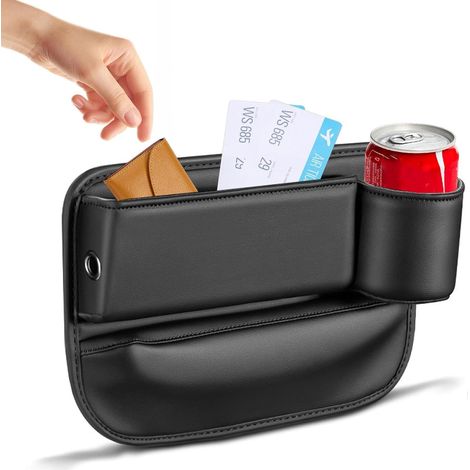 Organizer per lo spazio tra i sedili dell'auto, scatola portaoggetti in pelle per sedile auto, 30 x 20 cm, organizer per riempire lo spazio tra i sedili dell'auto per chiavi, portafoglio, bottiglia d'