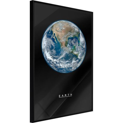 Affiche Murale Encadrée "The Solar System Earth" 30 x 42 cm Noir