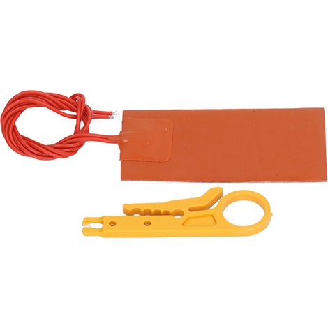 Tapis chauffant silicone 12V 15W, flexible et résistant à la chaleur (250°C), idéal pour applications automobiles et électroniques. (1/5)