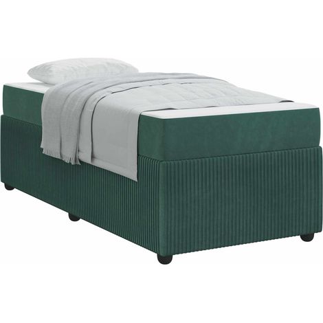 Maison Exclusive - Cadre de lit avec matelas Vert foncé 80 x 200 cm tissu