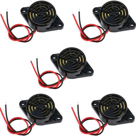 5PCS SFM-27 95dB Buzzer Elektronische High Dezibel Alarmsirene, Kontinuierlicher Piepton Aktiver Piezo-Summer, DC 3-24V Warntongeber für Arduino (1/5)
