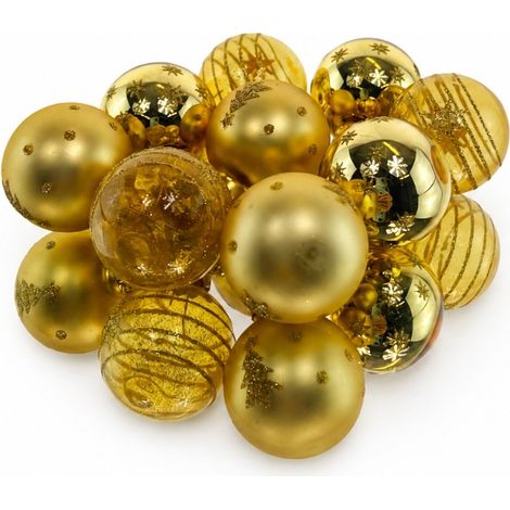 Micro-Kugeln goldfarben 3er mix Ø 3 cm Glas - 9er Set