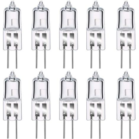 Halogenbirnen G4 50W 12V, warmweiß 2800K, dimmbare transparente Kapsel 10 Stück