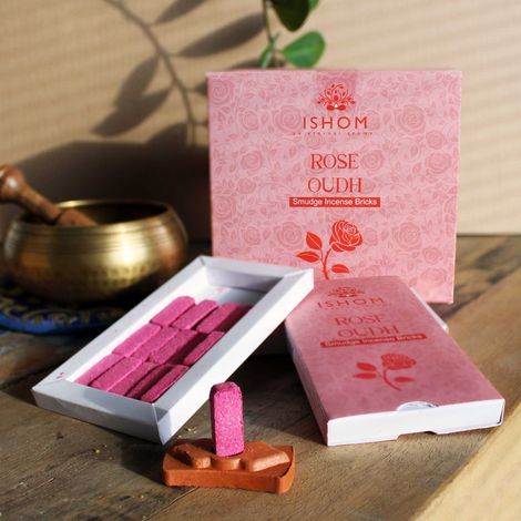 Pack de 15 briques et brûleur d'encens naturel - Bois de rose- Vendu par 1 (1/4)