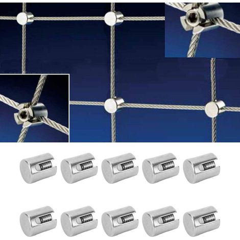 Packung mit 10 Stahl-Kabelbindern mit Kreuznut, Zubehör für Kabel aus Edelstahl 316 (1/5)