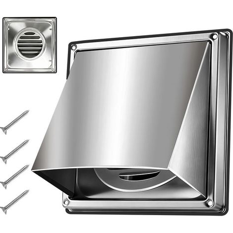Grille de ventilation à persiennes en acier inoxydable de 125 mm, résistante aux intempéries. (1/5)
