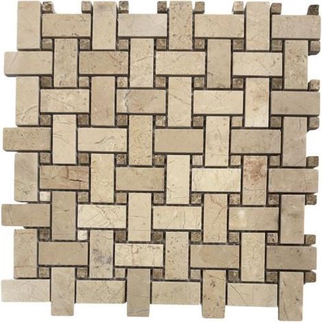 Mosaico in marmo - ALBEDO PIERRE - AL-719 - Emperador beige - Intreccio a cesta - 30,5x30,5x1 cm