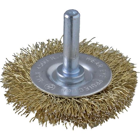 SPAZZOLA CIRCOLARE ACCIAIO TRAPANO GAMBO 6mm Ø75mm PULIZIA RUGGINE VALEX