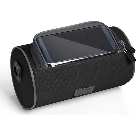 Sollbry Sac de Guidon de Vélo Imperméable,Sacoche Cadre vélo Grande capacité Support Telephone Velo Etanche,avec Écran Tactile Transparent pour Le Cyclisme (1/5)