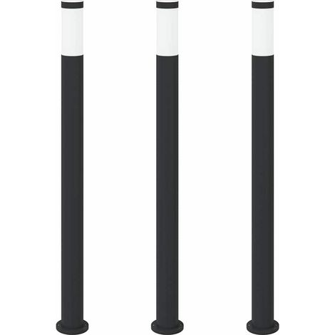 Lampioni a palo 3 pz 110 cm Acciaio Inox IP44 vidaXL (1/5)