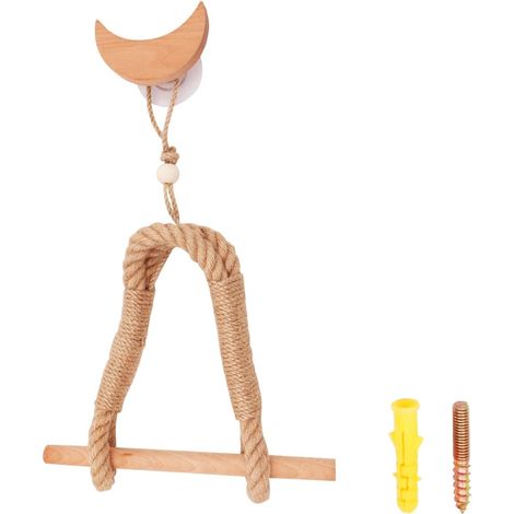 Porte-Rouleau de Papier Toilette,Porte-Rouleau de Papier Toilette Auto-adhésif fixé au Mur,Porte-Rouleau de Cuisine Style bChe,Corde décorative de Salle de Bain - Lune (1/5)